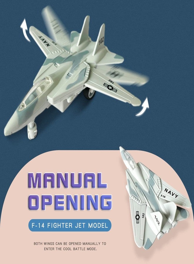 OTONOPI Fighter Jet Military Vehicle Airplane Toy Army Air Force Die Cast Aircraft Model Plane for Kids Toy Set Collection with Lights and Sounds Bump and Go Action Toy - Image 4